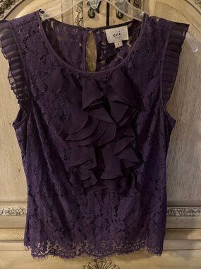 ECI - New York - Purple Lace Blouse - size 4